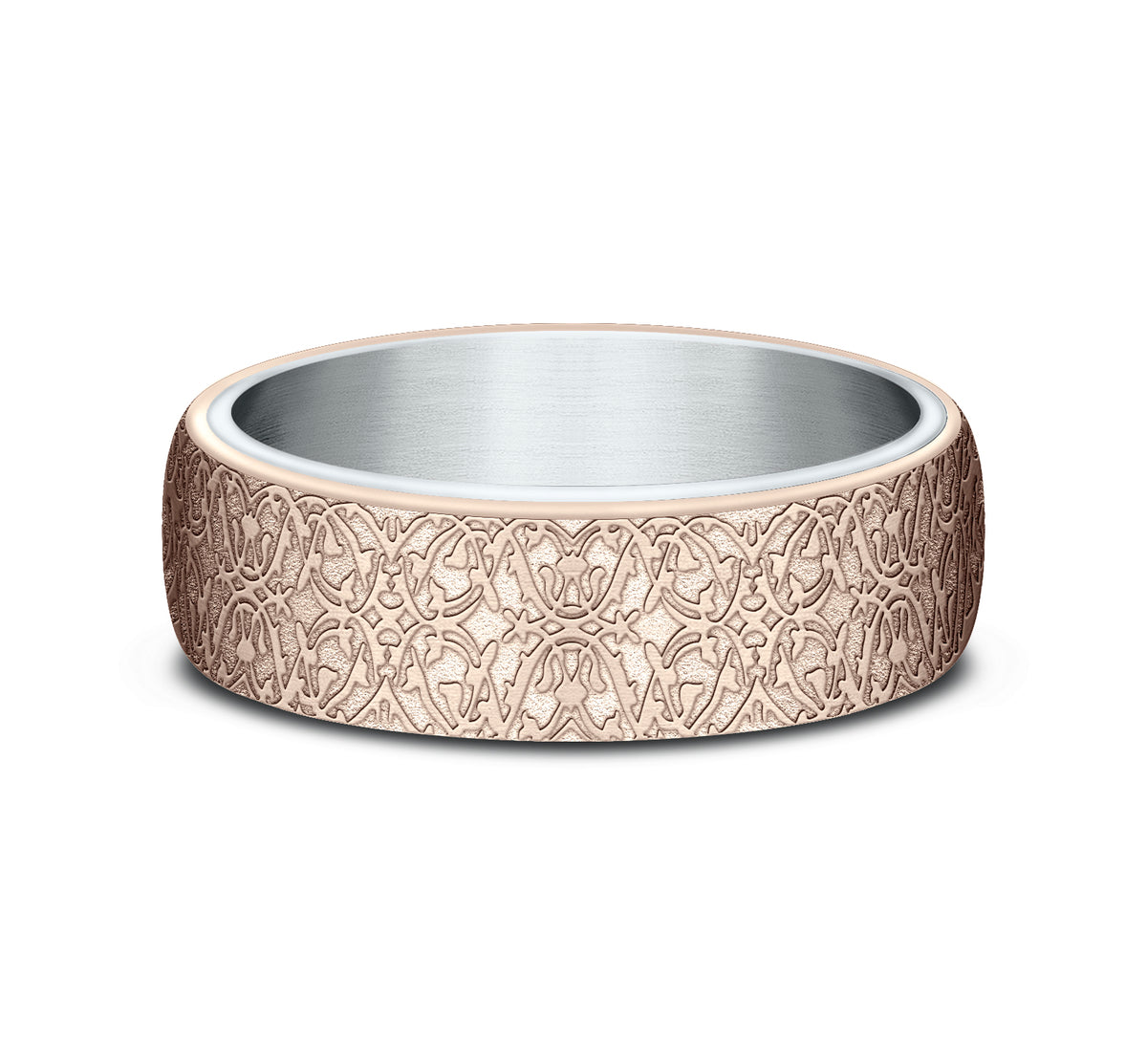 THE SULTAN 6.5mm 14K White/Rose Benchmark men's wedding band