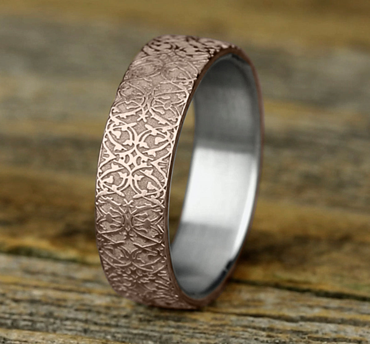 THE SULTAN 6.5mm 14K White/Rose Benchmark men's wedding band