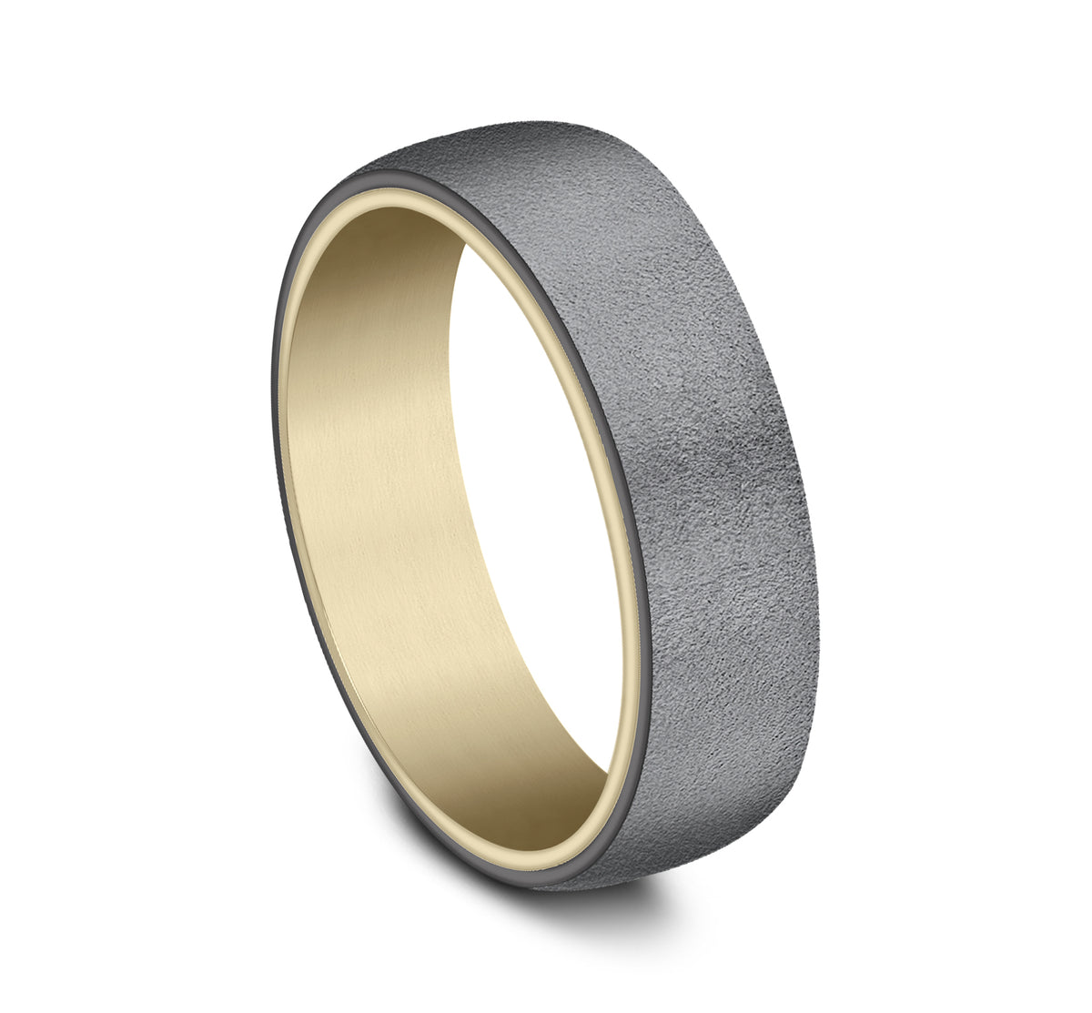 THE COMMODORE 6.5mm 14K Yellow/Tantalum Dark Benchmark men's wedding band