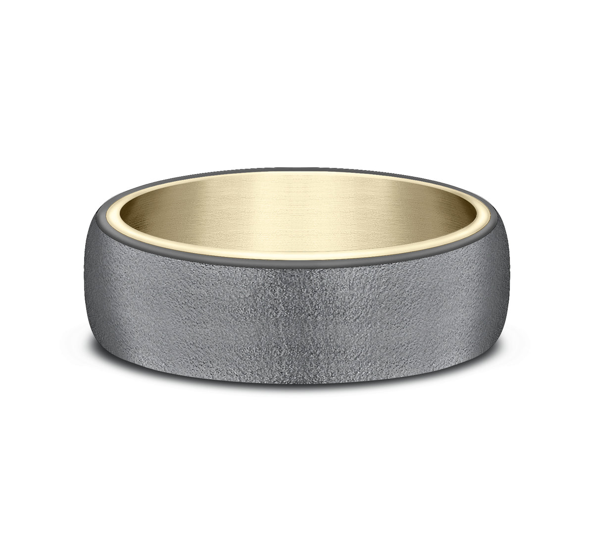 THE COMMODORE 6.5mm 14K Yellow/Tantalum Dark Benchmark men's wedding band