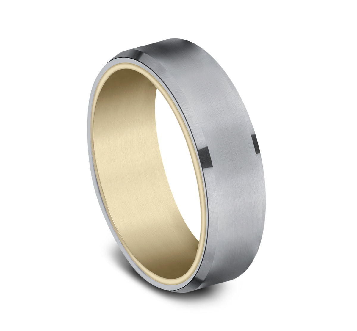 THE NOBLEMAN 6.5mm 14K Yellow/Tantalum Grey Benchmark men's wedding band