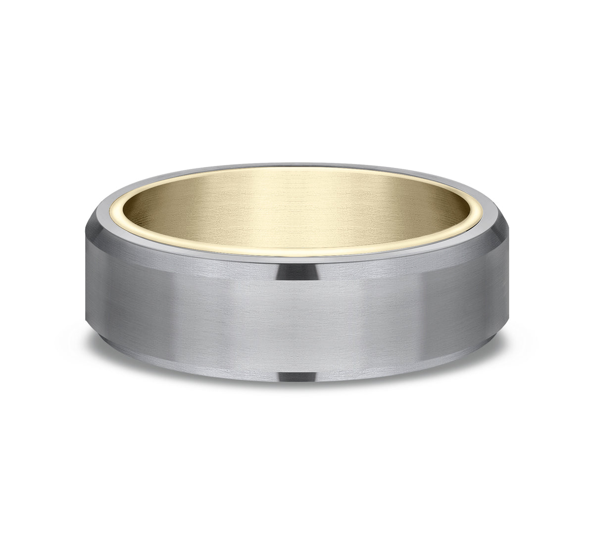 THE NOBLEMAN 6.5mm 14K Yellow/Tantalum Grey Benchmark men's wedding band