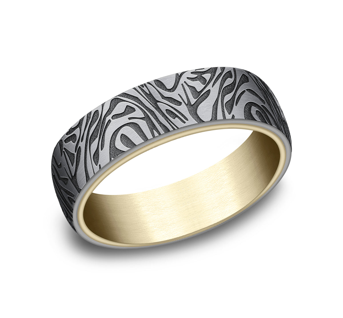 THE IMPERIAL 6.5mm 14K Yellow/Tantalum Grey Benchmark men's wedding band