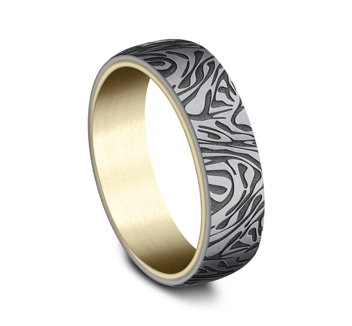 THE IMPERIAL 6.5mm 14K Yellow/Tantalum Grey Benchmark men's wedding band