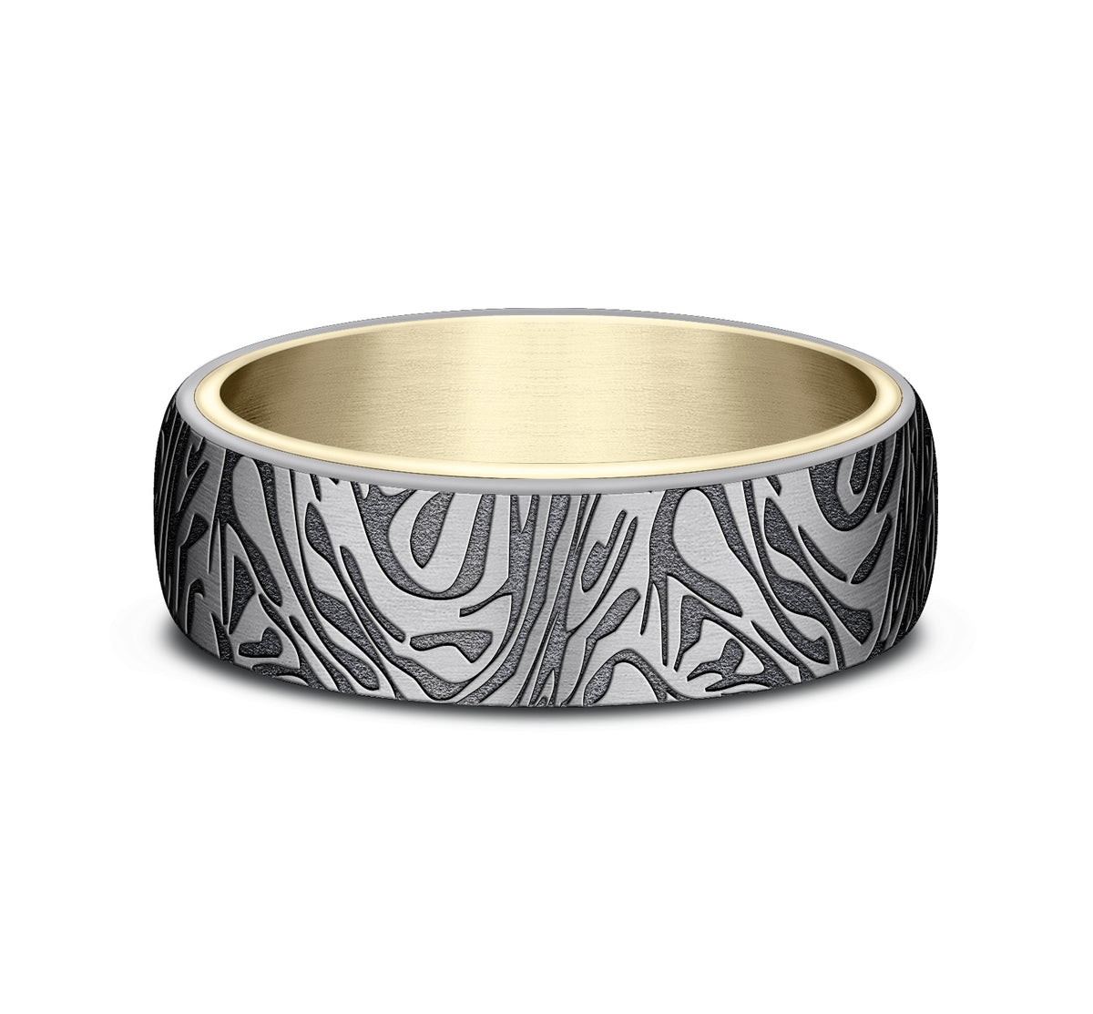THE IMPERIAL 6.5mm 14K Yellow/Tantalum Grey Benchmark men's wedding band
