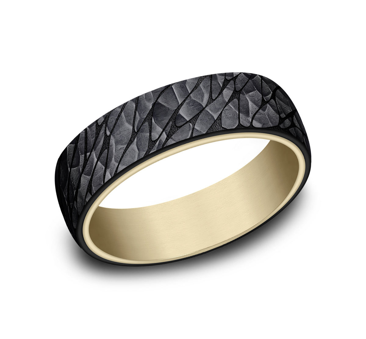 THE SUPERIOR 6.5mm 14K Yellow/Black Titanium Benchmark men's wedding band