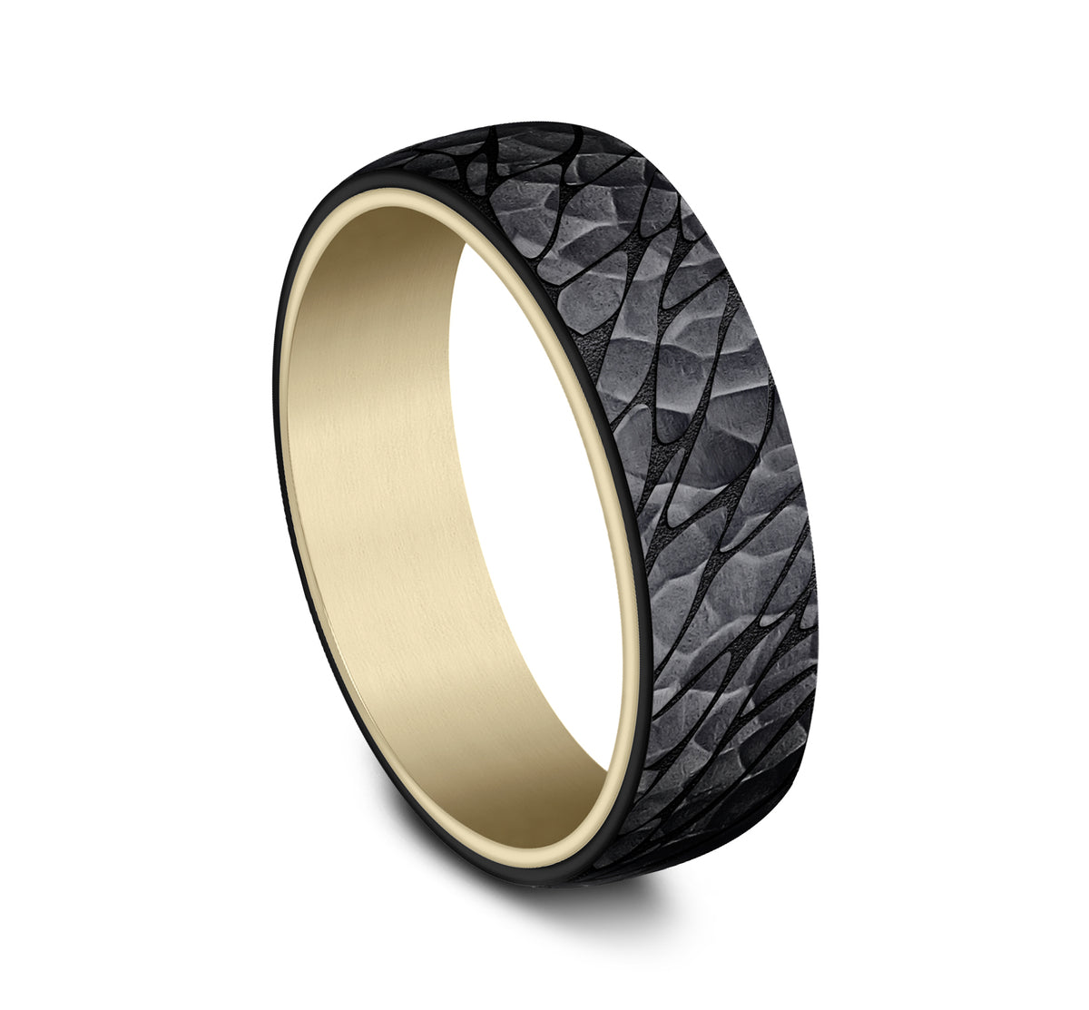 THE SUPERIOR 6.5mm 14K Yellow/Black Titanium Benchmark men's wedding band