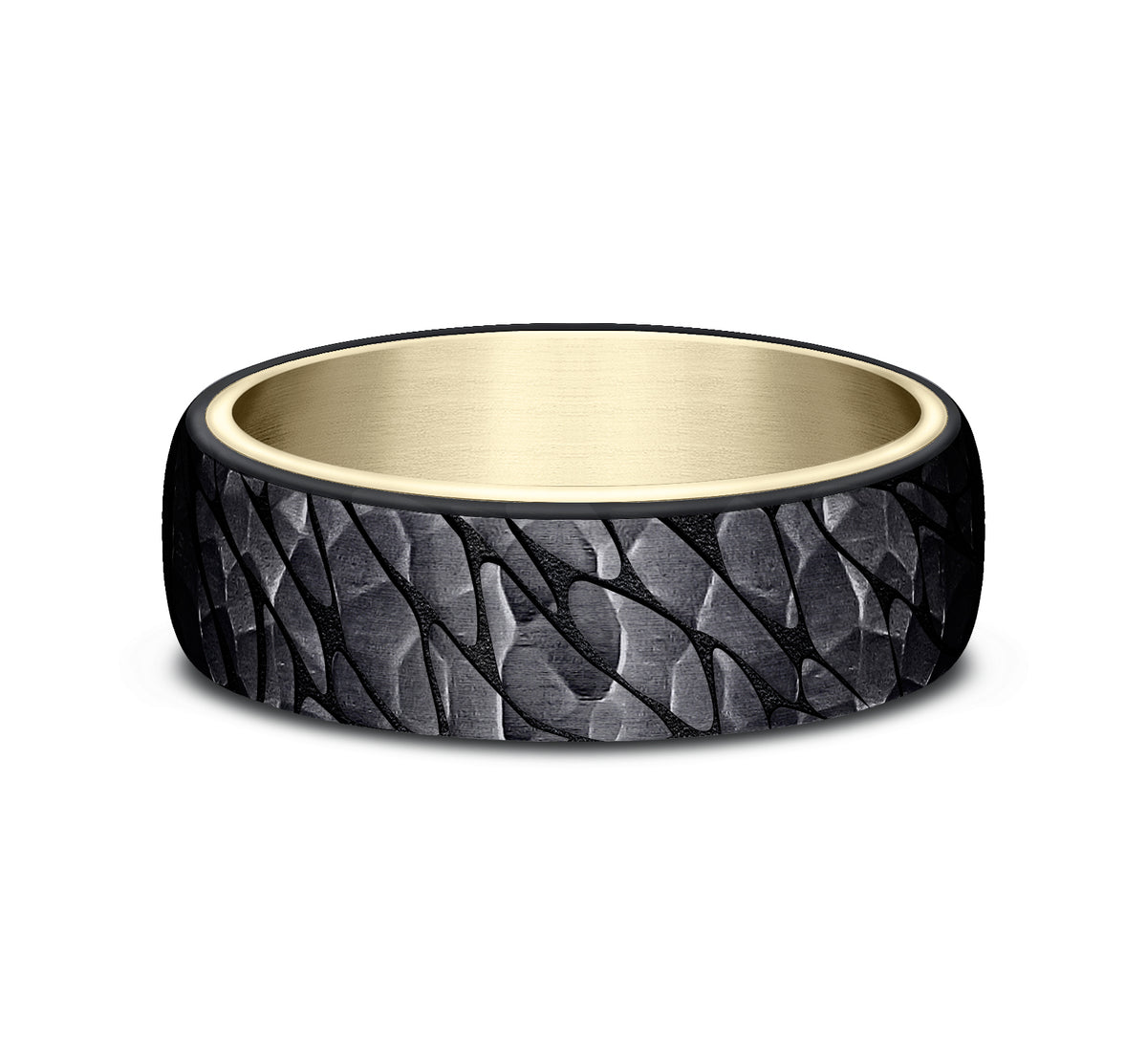 THE SUPERIOR 6.5mm 14K Yellow/Black Titanium Benchmark men's wedding band