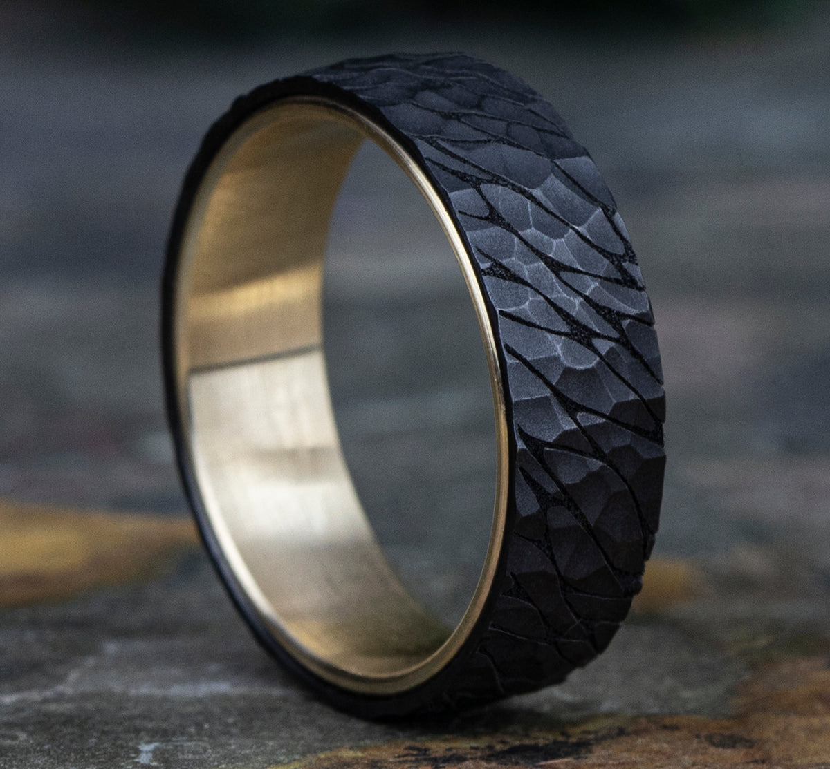 THE SUPERIOR 6.5mm 14K Yellow/Black Titanium Benchmark men's wedding band