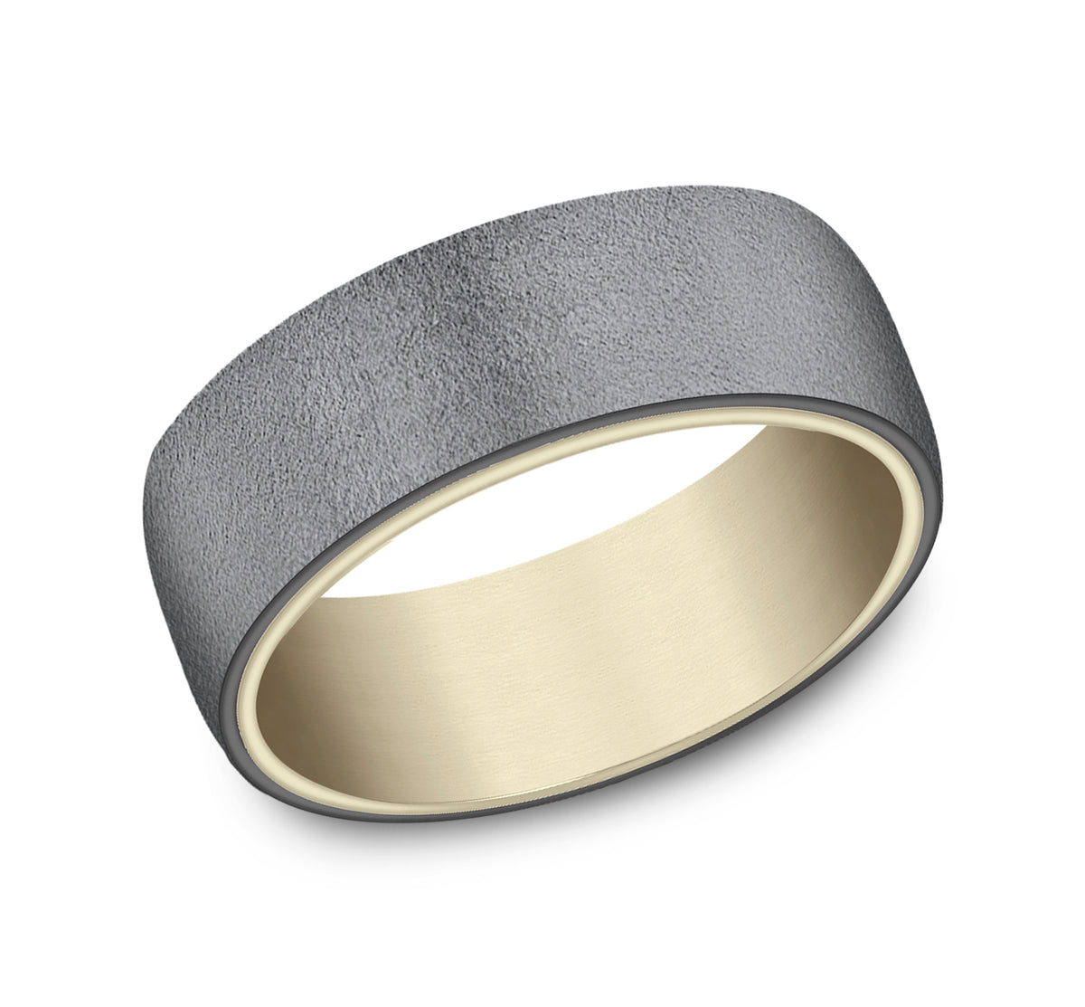 THE COMMODORE 6.5mm 14K Yellow/Tantalum Dark Benchmark men's wedding band
