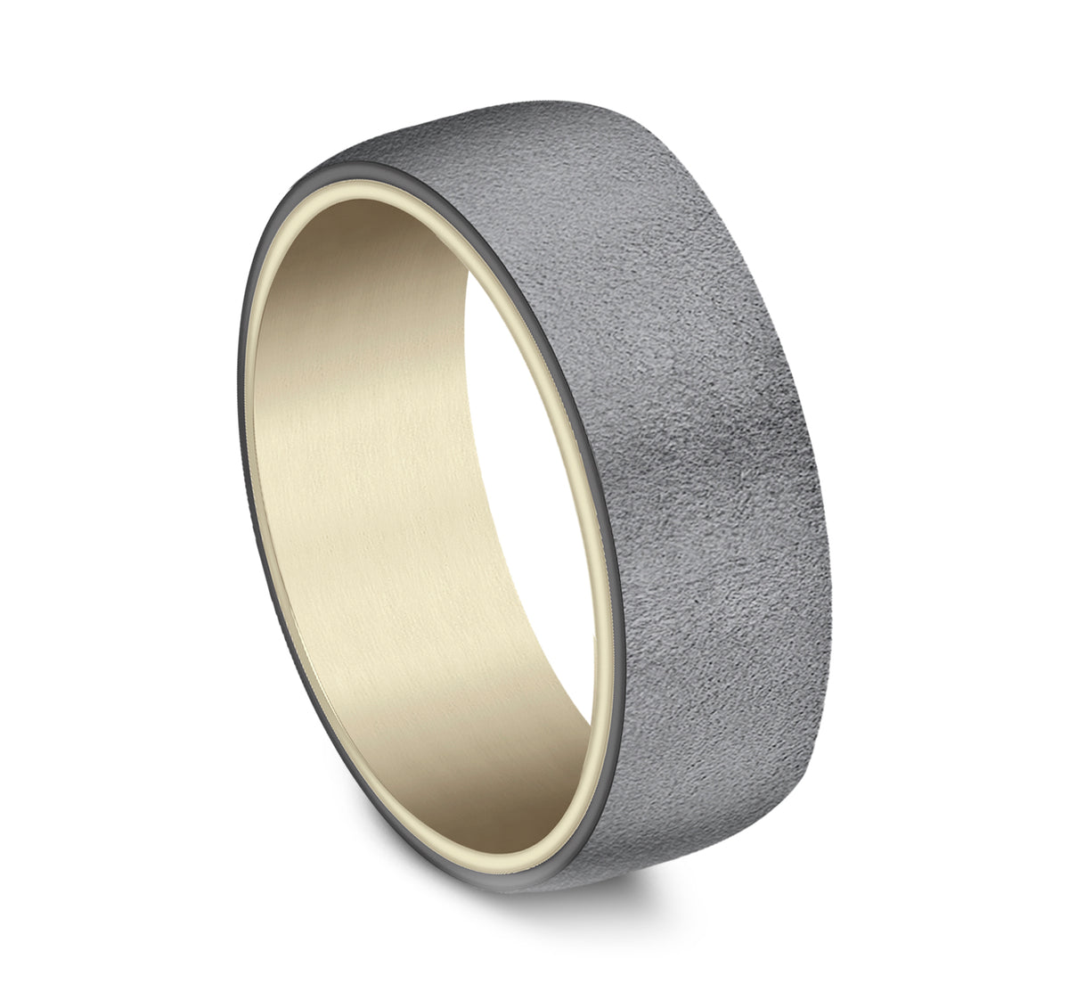 THE COMMODORE 6.5mm 14K Yellow/Tantalum Dark Benchmark men's wedding band