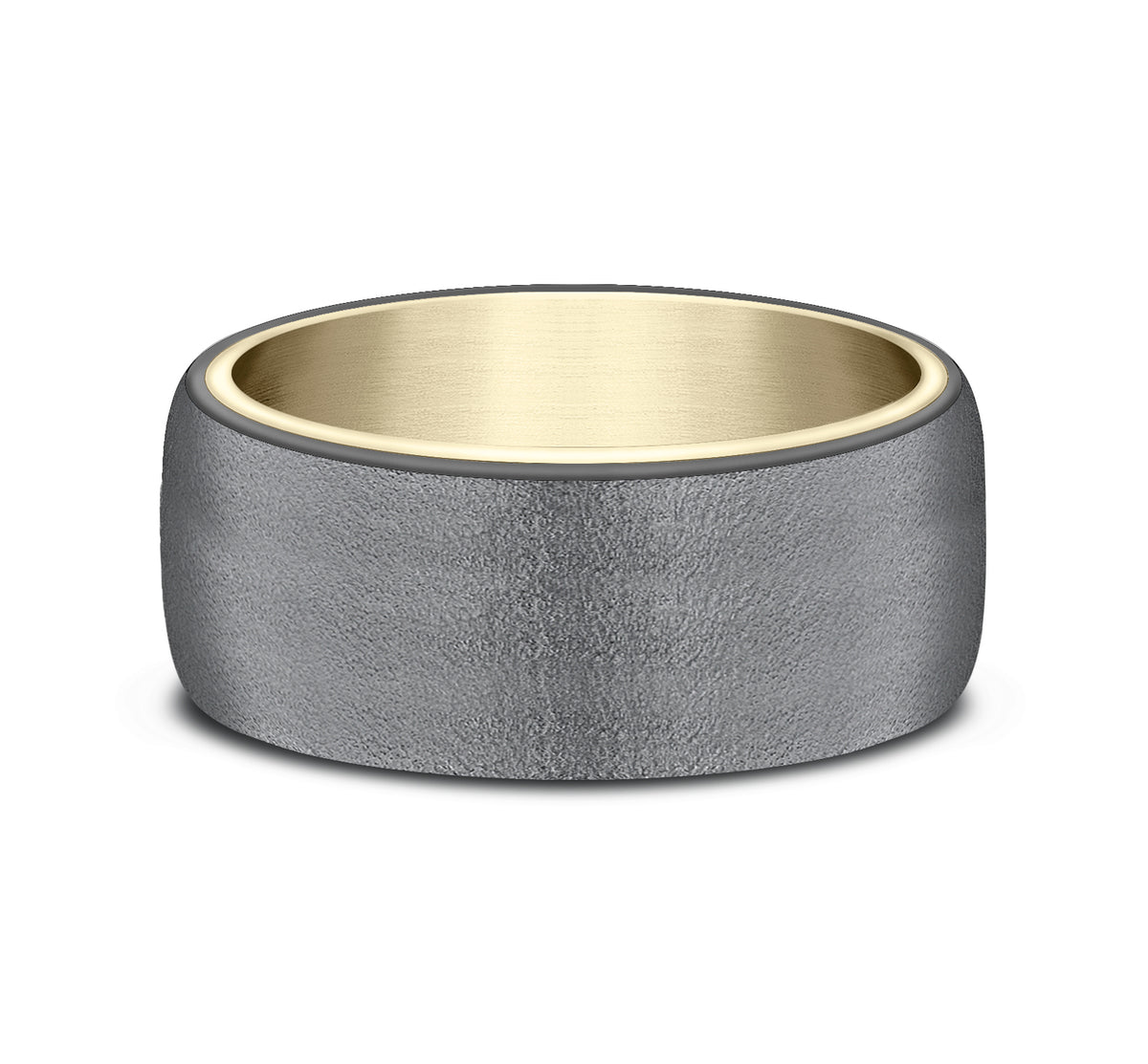 THE COMMODORE 6.5mm 14K Yellow/Tantalum Dark Benchmark men's wedding band