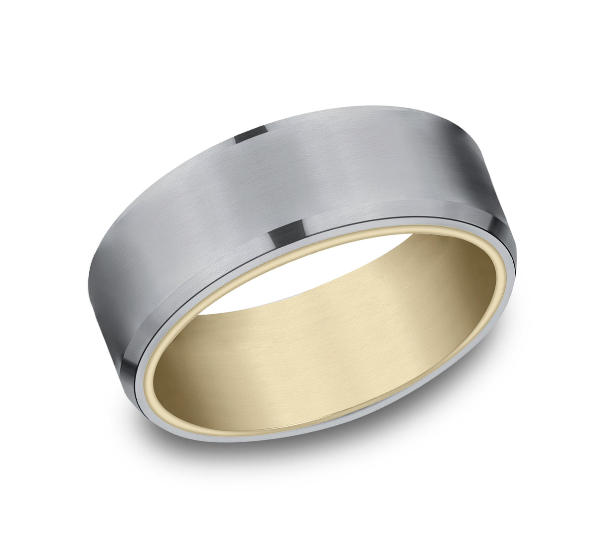 THE NOBLEMAN 6.5mm 14K Yellow/Tantalum Grey Benchmark men's wedding band