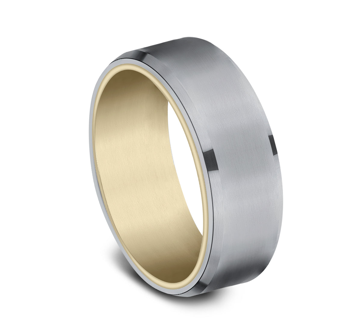 THE NOBLEMAN 6.5mm 14K Yellow/Tantalum Grey Benchmark men's wedding band