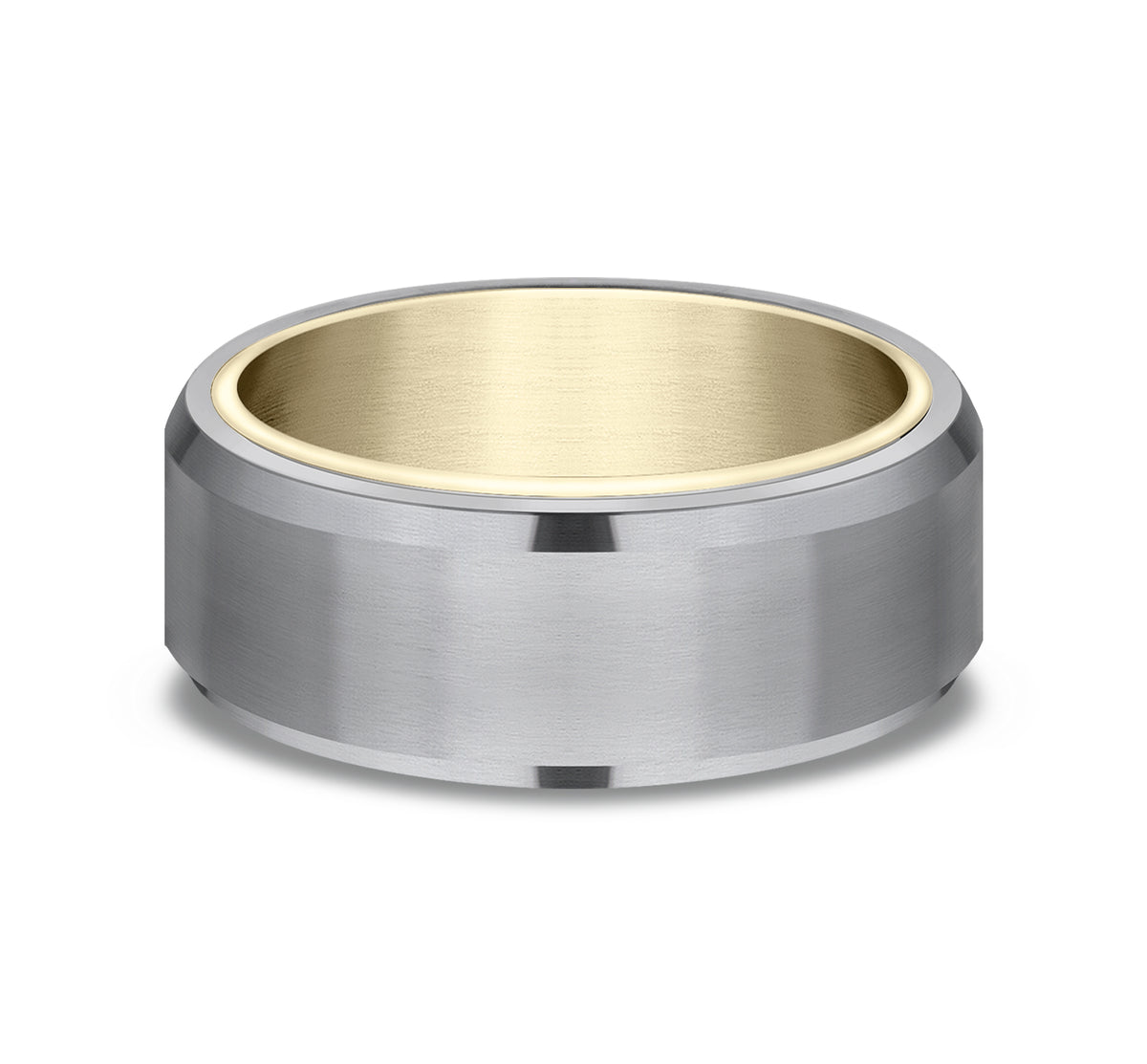 THE NOBLEMAN 6.5mm 14K Yellow/Tantalum Grey Benchmark men's wedding band
