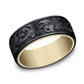 THE PALACE 8mm 14K Yellow/Black Titanium Benchmark men's wedding band