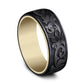 THE PALACE 8mm 14K Yellow/Black Titanium Benchmark men's wedding band