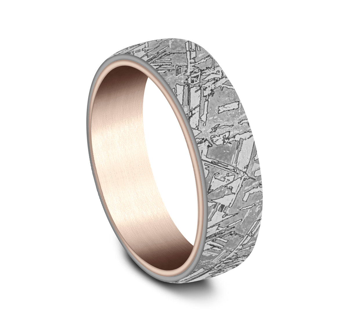 THE DIABLO 6.5mm 14K Rose/Tantalum Grey Benchmark men's wedding band
