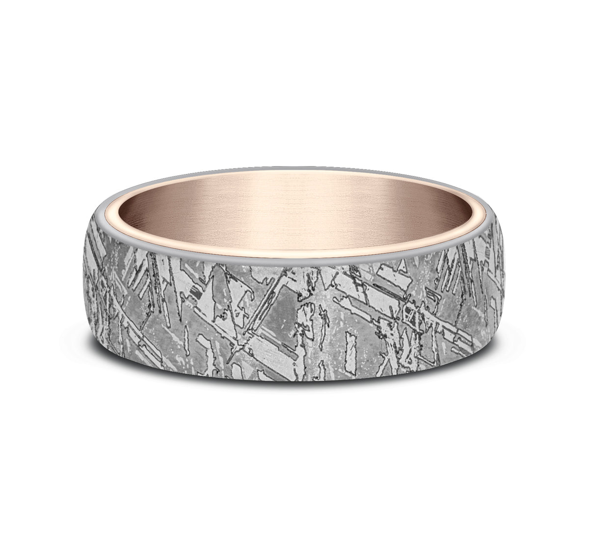 THE DIABLO 6.5mm 14K Rose/Tantalum Grey Benchmark men's wedding band