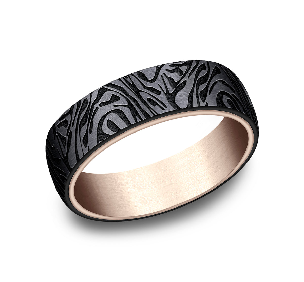 THE IMPERIAL 6.5mm 14K Rose/Black Titanium Benchmark men's wedding band