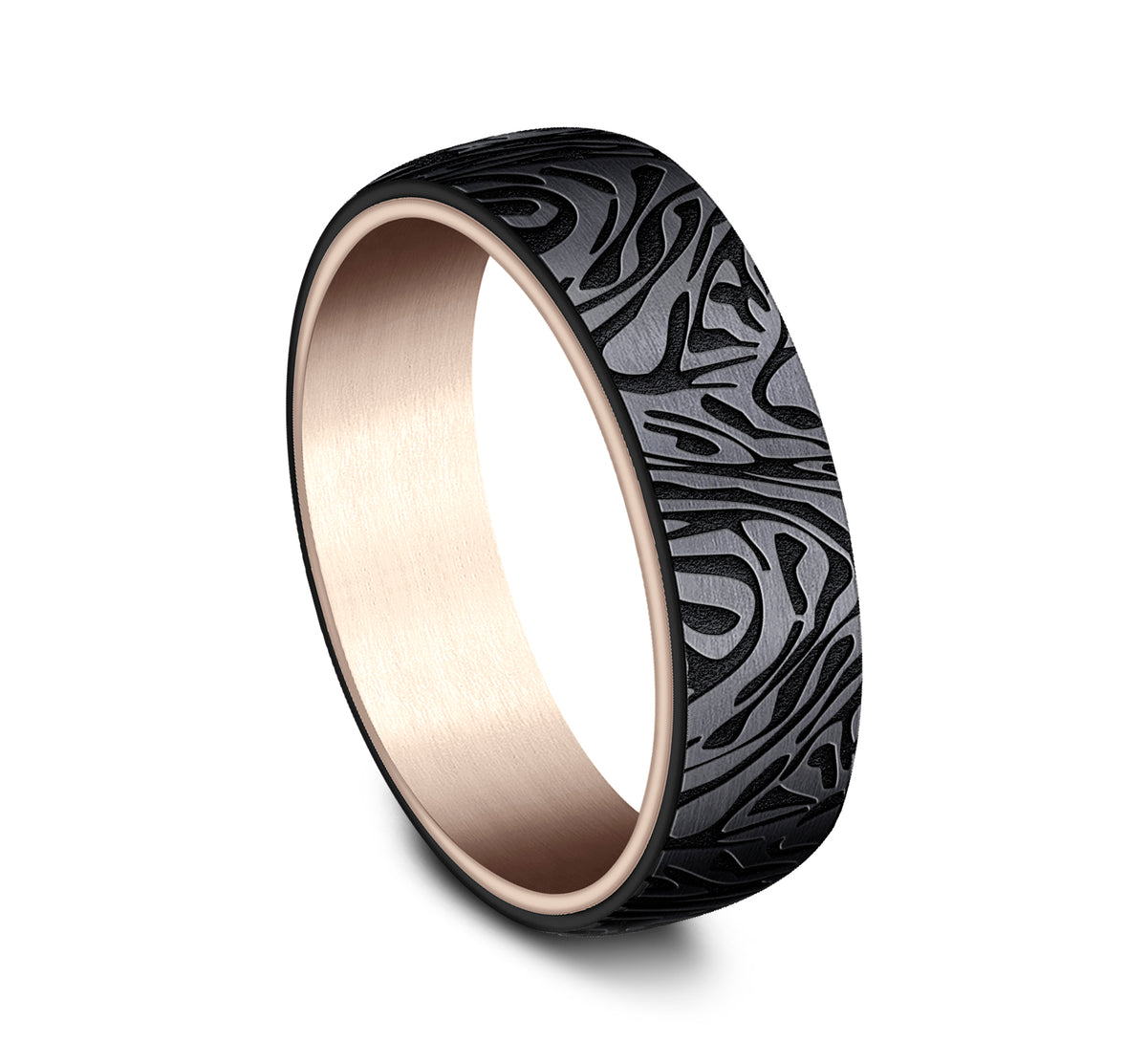 THE IMPERIAL 6.5mm 14K Rose/Black Titanium Benchmark men's wedding band
