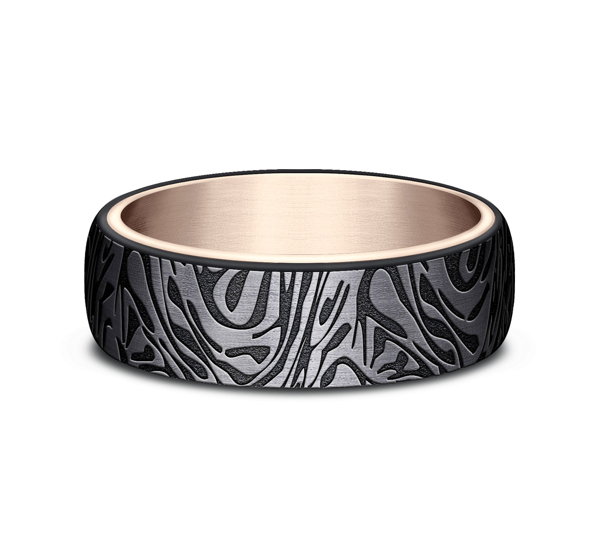 THE IMPERIAL 6.5mm 14K Rose/Black Titanium Benchmark men's wedding band