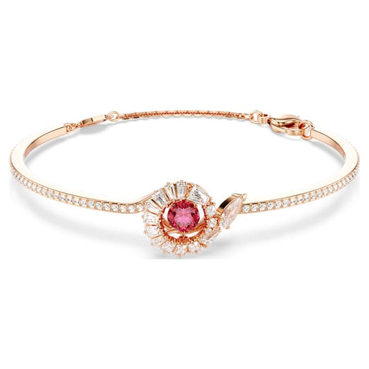 Snake bangle Mixed cuts, Year of the Snake, Red, Rose gold-tone plated