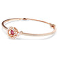 Snake bangle Mixed cuts, Year of the Snake, Red, Rose gold-tone plated