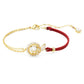 Snake bracelet Crystal pearl, Mixed cuts, Year of the Snake, Red, Gold-tone plated