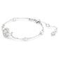 Snake bracelet Crystal pearl, Mixed cuts, Year of the Snake, White, Rhodium plated