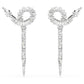 Snake drop earrings Mixed cuts, Year of the Snake, White, Rhodium plated