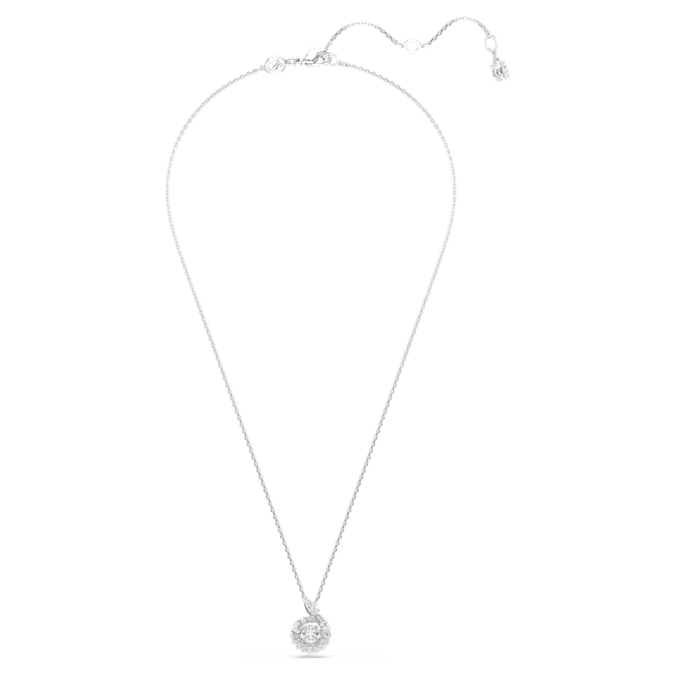 Snake pendant Mixed cuts, Year of the Snake, White, Rhodium plated