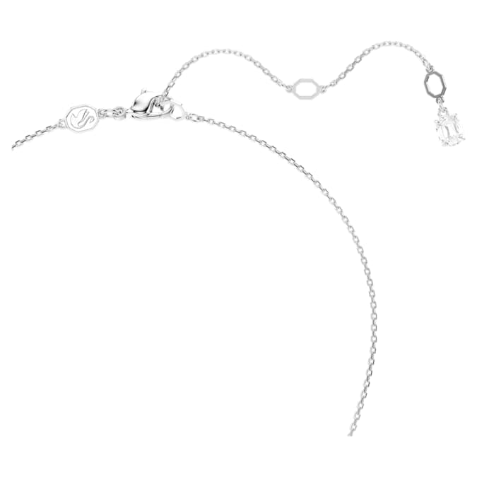 Snake pendant Mixed cuts, Year of the Snake, White, Rhodium plated