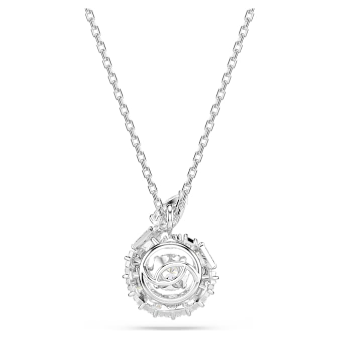 Snake pendant Mixed cuts, Year of the Snake, White, Rhodium plated