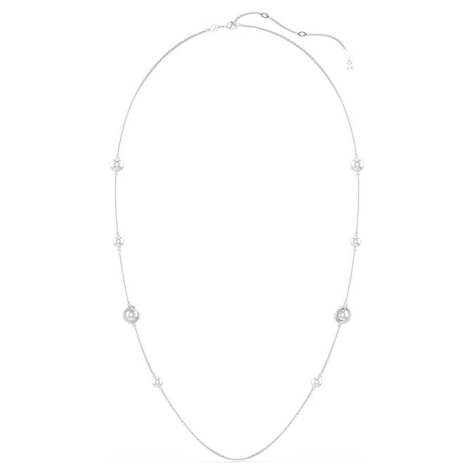 Snake strandage Crystal pearl, Mixed cuts, Year of the Snake, White, Rhodium plated
