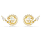 Snake stud earrings Crystal pearl, Mixed cuts, Year of the Snake, White, Gold-tone plated