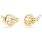 Snake stud earrings Crystal pearl, Mixed cuts, Year of the Snake, White, Gold-tone plated