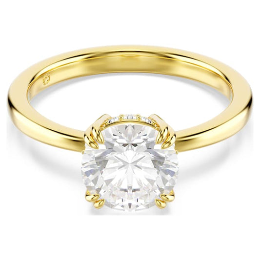 Stilla Attract cocktail ring Round cut, White, Gold-tone plated