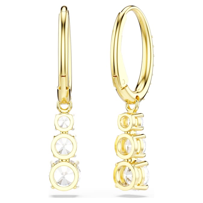 Stilla Attract hoop earrings Round cut, White, Gold-tone plated