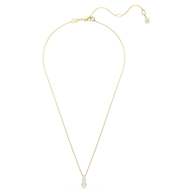 Stilla Attract pendant Round cut, White, Gold-tone plated