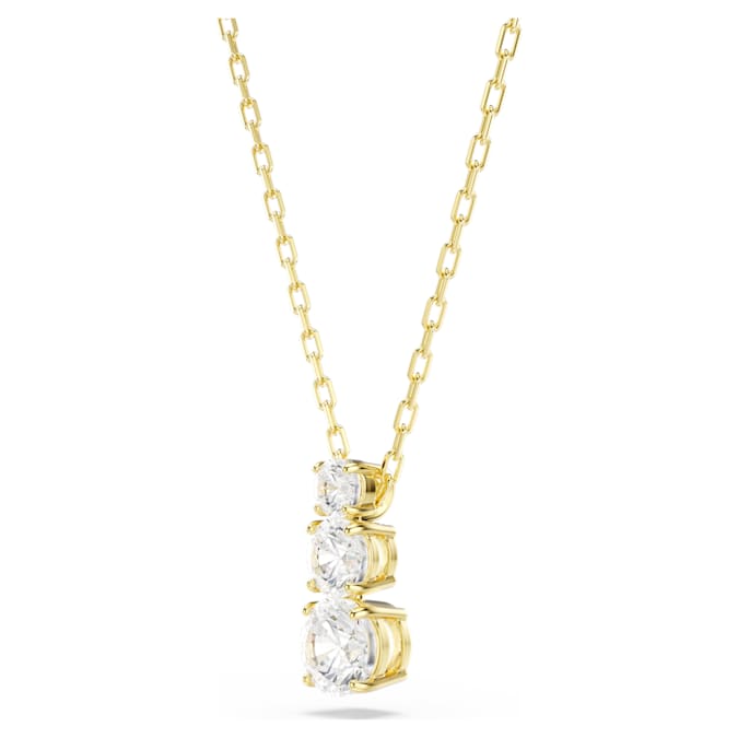 Stilla Attract pendant Round cut, White, Gold-tone plated