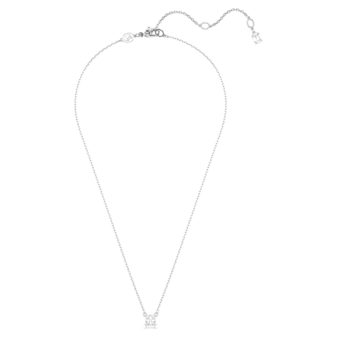 Stilla Attract pendant Square cut, White, Rhodium plated