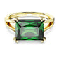 Stilla cocktail ring Rectangular cut, Green, Gold-tone plated