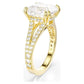Stilla cocktail ring Square cut, Pavé, White, Gold-tone plated