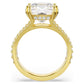 Stilla cocktail ring Square cut, Pavé, White, Gold-tone plated