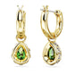 Stilla drop earrings Pear cut, Green, Gold-tone plated