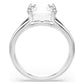 Stilla ring Octagon cut, White, Silver-tone finish