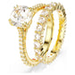 Stilla ring Set (2), Round cut, White, Gold-tone plated