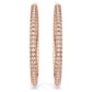 Stone hoop earrings Pavé, Large, White, Rose gold-tone plated