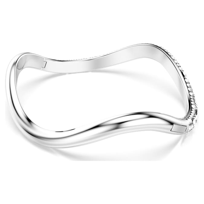Sublima bangle Round cut, White, Rhodium plated
